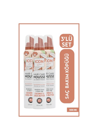Icon Saç Bakım Köpüğü Coconut & Shea Butter 3'lü Set