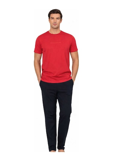 Pierre Cardin Penye Kısakol Pijama Takımlk-pc6135 Kırmızı