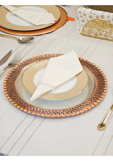 Modabakır Bakır Supla, Tabak Petek İşlemeli 27 Cm Model:456658 Bakır