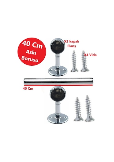 Dolap Içi 40 Cm Yuvarlak Elbise Askı Borusu, Tavan Askı Aparatı Diğer