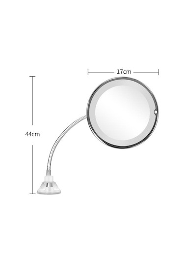Valkyrie 10x Zoom Büyüteç Led Işıklı Esnek Makyaj Aynası