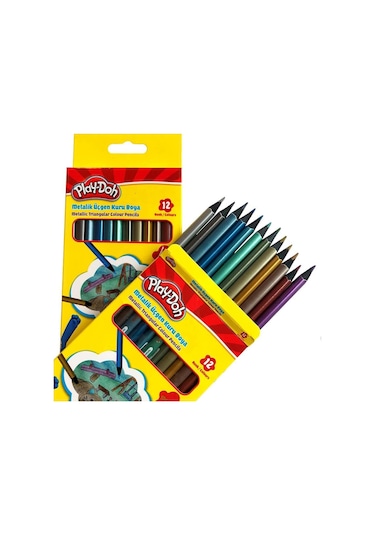 Playdoh Metalik Üçgen Kuru Boya 12 Renk