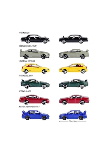 8502100000 ''jdm Legends Premium Cars, 6-asst.freewheel, Die-cast Diğer