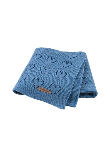 Sones Çok İşlevli Bebek Örgü Aşk İçi Boş Rüzgar Geçirmez Klima Battaniyesi Kılıfı, Boyut: 100x80cm Kot Mavisi Mavi