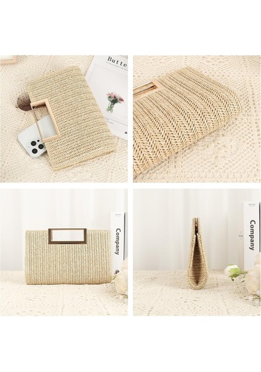 Moveevo El Dokuma Samimi Çaylak Çanta - Taşınabilir Altın Zincir, Manyetik Kapatma, Günlük Gereksinimleri Karşılar 26x16x5cm Çok Renkli