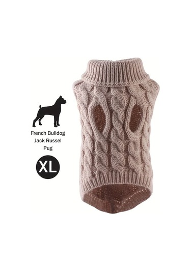 Elmpaly Bej Xl Yumuşak Akrilik Kedi Köpek Kazak Kış Sonbahar 7 Renk Makinede Yıkanır