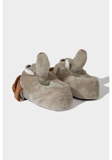 Defacto Erkek Çocuk Fil Temalı Düz Taban Panduf F1939a825wngr2 Gri-gr2