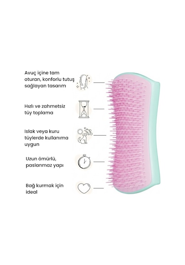 Pet Teezer Deshedding - Mint / Pink Yeşil Pembe Köpek Bakım Fırçası
