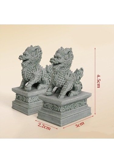 Lijinxu 2 Adet Mini Kirin Heykelleri Minyatür Figürler Küçük 2,2cmx3cmx4,5cm