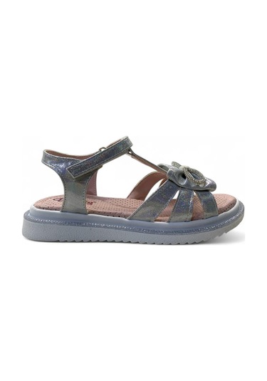 516 Kız Çocuk Taşlı Sandalet Gümüş