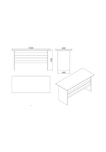 Yurudesign Vario A Ofis Çalışma Masası Barok-Antrasit