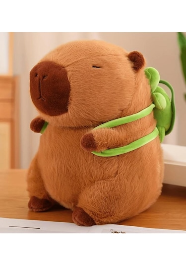 Sevimli Kapibara Sırt Çantalı İthal Oyuncak Peluş 33 Cm Çok Renkli