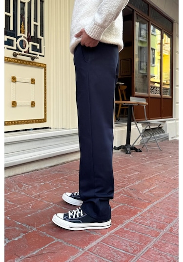 Flaw Basic Regular Gabardin Pantolon Lacivert Lacivert