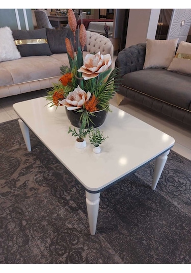 Akset Orta Sehpa Lüx Krem Antrasit