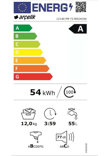 Arçelik 12140 PM 1400 Devir 12 KG Çamaşır Makinesi