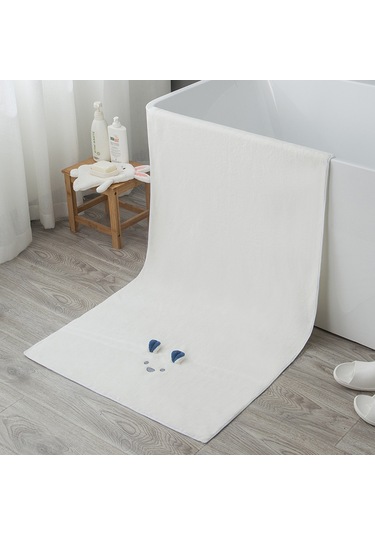 Yaozixa Kareli Kadife Tavşan Kulaklı Kalınleştirilmiş Saç Kurutma Şapka - Suyu Çeken Banyo Havlusu Beyaz, 70x140 Cm Diğer