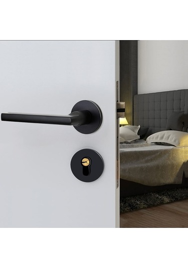 Ebitda Modern Alüminyum Kapı Kolu - Güvenlik Ve Estetik Siyah Minimalist Tasarım Siyah