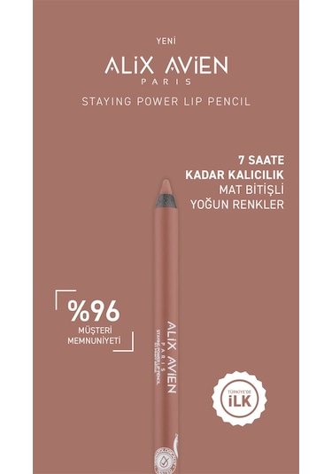 Alix Avien Suya Dayanıklı Uzun Süre Kalıcı Yumuşak Dudak Kalemi Staying Power Lip Pencil 51 Pinky Beige