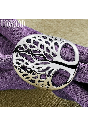 925 Ayar Gümüş Hayat Ağacı İçi Boş Yüzük Moda Takı 10