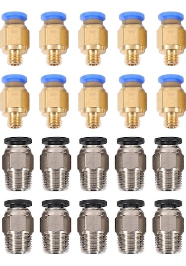 Pc4-m10 Düz Pnömatik Bağlantı Parçası İterek Bağlama + Pc4-m6 3d Yazıcı Bowden İçin Hızlı Bağlantı