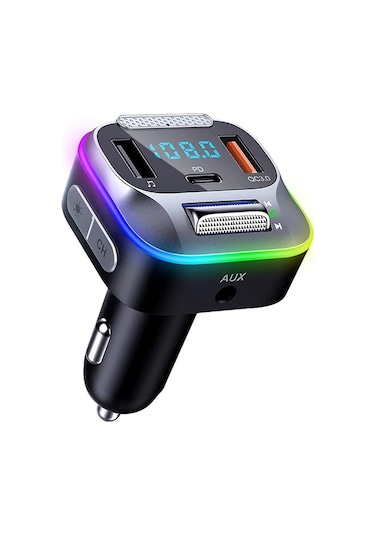 Honeybeeshop Standart Araba Kablosuz Verici 30w Pd Qc3 0 18w Guc Bas Ses Hi Fi Aux Usb Led 7 Renk