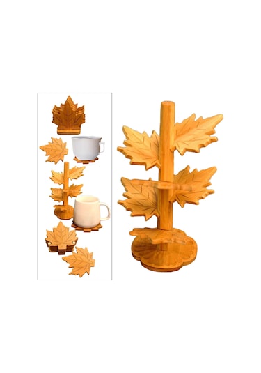 Suntek 6 Parça Güz Yaprakları Bardak Restoran Buzdolabı Yemek Ağaç Şeklinde L Diğer