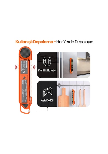 ThermoPro TP03H Su Geçirmez Katlanabilir Hızlı Sonuç Gıda Pişirme Termometresi