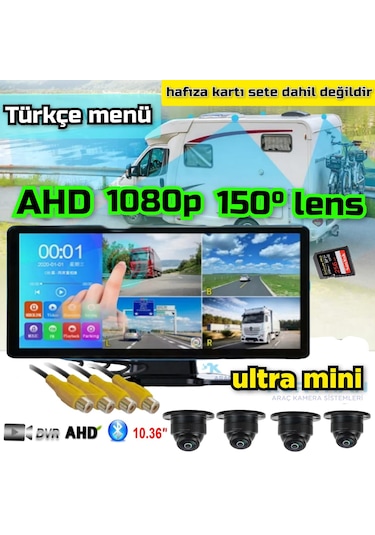 Dokunmatik Dvr Ekran 4 Ad 1080p Ahd 150'' Ultra Mini Kamera 12v