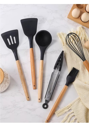 4seasonsmarket Mutfak Spatulası Mutfak Gereçleri Seti 248786611 Siyah