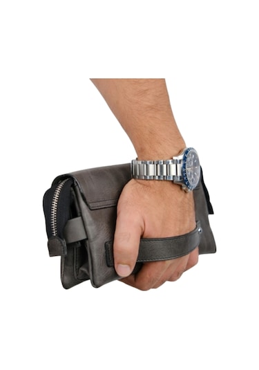Mft Leather Hakiki Deri Unisex El Çantası Boliva 9874 Tiguan Antrasit