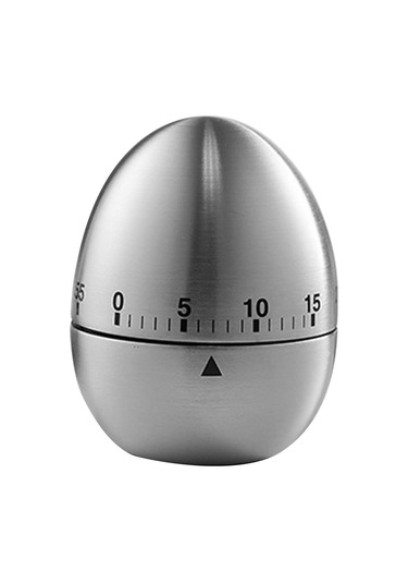 Geeroyoo Yumurta Şeklinde Paslanmaz Çelik Mekanik Mutfak Zamanlayıcısı - 60 Dakika Sayacı