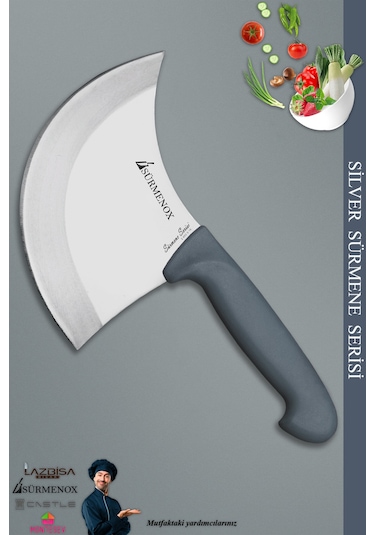Sürmene Silver Serisi Gri Sap Mutfak Bıçak Hilal Börek Bıçağı Pizza Pide Bıçağı Srm-02 Gri