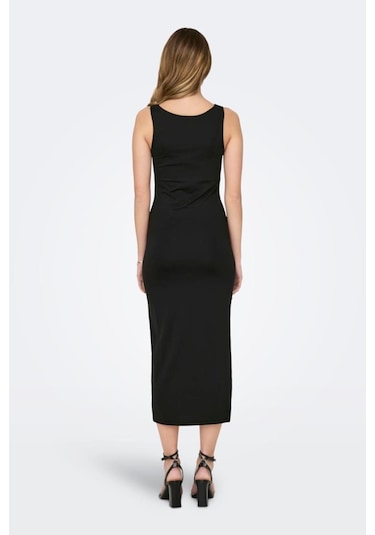 Onlea S/l Long Slıt Dress Jrs Siyah Cok Renklı