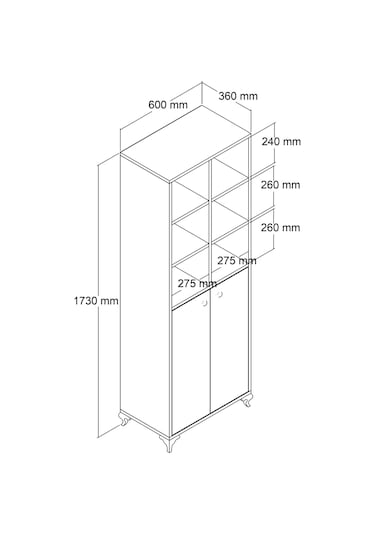 Moxen Mobilya Bdr1 Çok Amaçlı Dolap Raflı MXNBDR1001BYZ