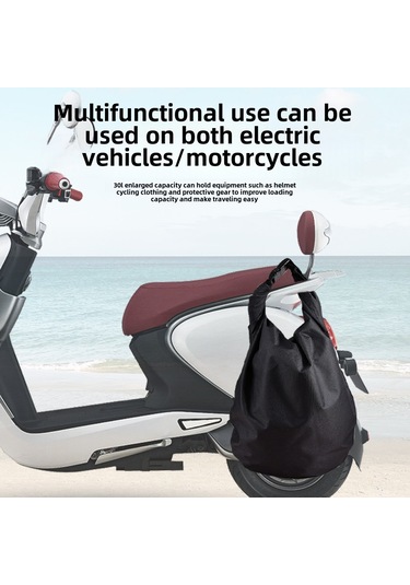 Geeksen 30l Suluğa Dayanıklı Motosiklet Kask Çantası - Dış Mekan, Taşınabilir, Toz Koruma, Büyük Kapasite Depolama Çantası Siyah