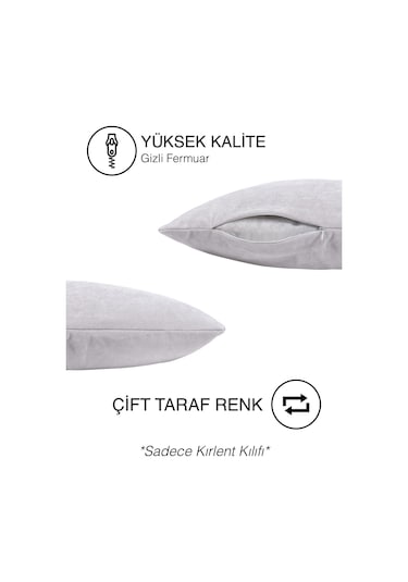 Home Daily Series Beyaz Renk Kırlent Yastık Kılıfı Beyaz