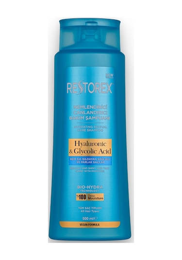 Restorex Hydra Nemlendirici Canlandırıcı Bakım Şampuanı 500 Ml - Hyaluronik Asit, Glikoik Asit