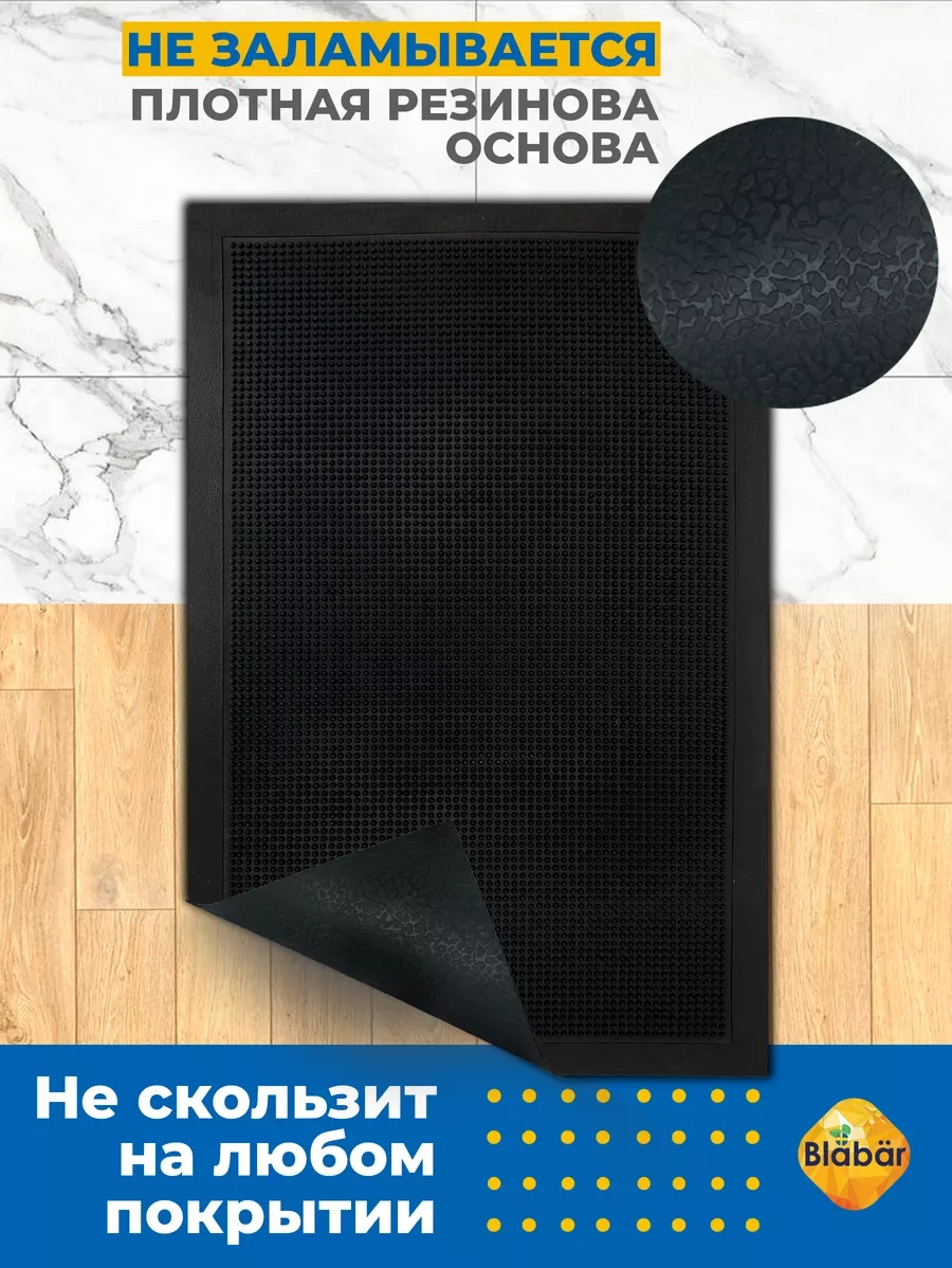 Blabar 40 X 60 Cm Koridor İçin Kauçuk Kapı Önlüğü 191508628 Siyah