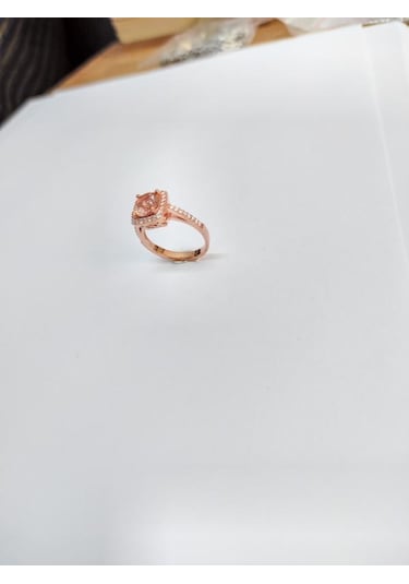 Pembe Swarovski Taşlı Gümüş Yüzük