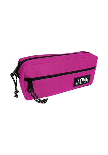 Jacbag Çift Fermuarlı Pembe Kız Çocuk Kalem Kutusu Çok Renkli