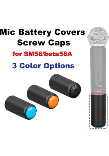 Cordial Sm58 Beta58a Uyumlu Siyah Kablosuz Mikrofon Pil Kapakları Vida Kapakları