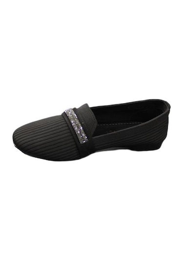 Mehmet Mete 9532 Fashion Taşlı Kadın Babet Sıyah