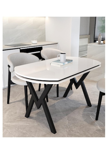 Avenza Living 70 120 Sabit Gofret Yemek Masası Beyaz