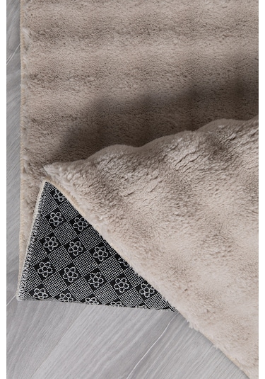 Dekoratif Bubble Uzun Tüylü Yumuşak Puffy Peluş Kaymaz Yıkanabilir Salon Koridor Halı Yolluk Bej