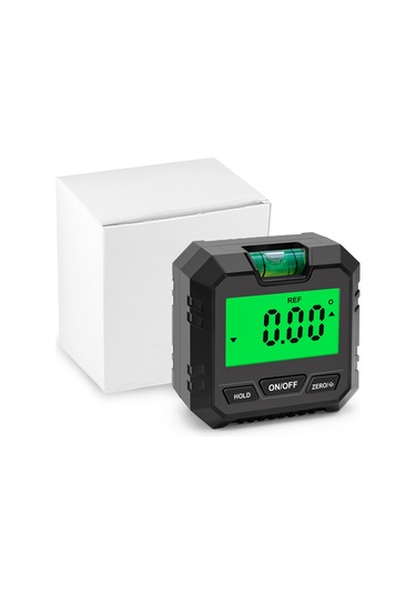 Qingmipy Dijital Açı Ölçer Siyah, Seviye Balonu, 0.2 Doğruluk, 0.1 Artımlı, Mıknatıslı Taban, 2xaaa Pil Yok