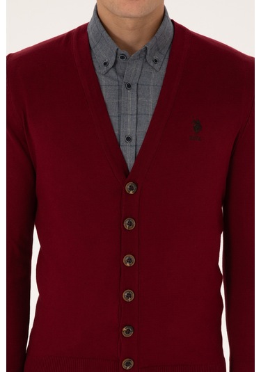 U.s. Polo Assn. Erkek Bordo Hırka Triko 50313702-vr014 Bordo