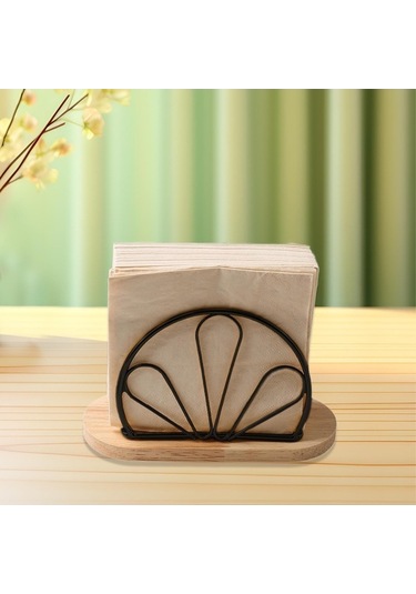 Trendooze Piknik Büfe Masaları İçin Siyah Dik Stand Peçetelik Seti Siyah