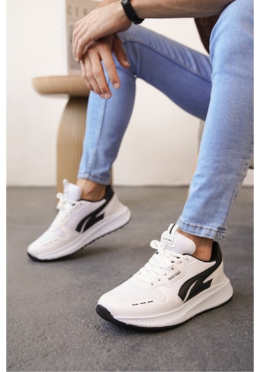 Daxors D0128 Günlük Ortopedik Erkek Sneaker Spor Ayakkabı Beyaz