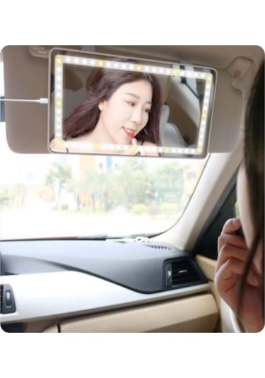 Büyük Boy Araba Güneşlik Aynası Oto Güneşlik Makyaj Aynası Araba Makyaj Aynası 26 13,5cm