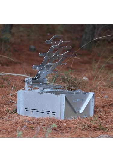 Kamp Ayısı Grillfish Katlanır Özel Kutulu 2mm Galvaniz Çelik Balık Izgaralı Mangal & Ateş Çukuru Gri